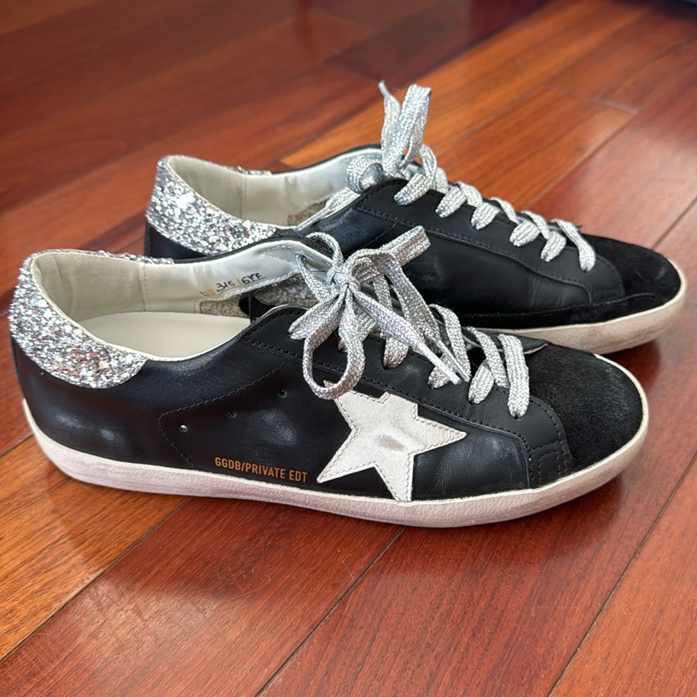Golden goose Superstar Leather Glitter Low-Top Sneakers size 38